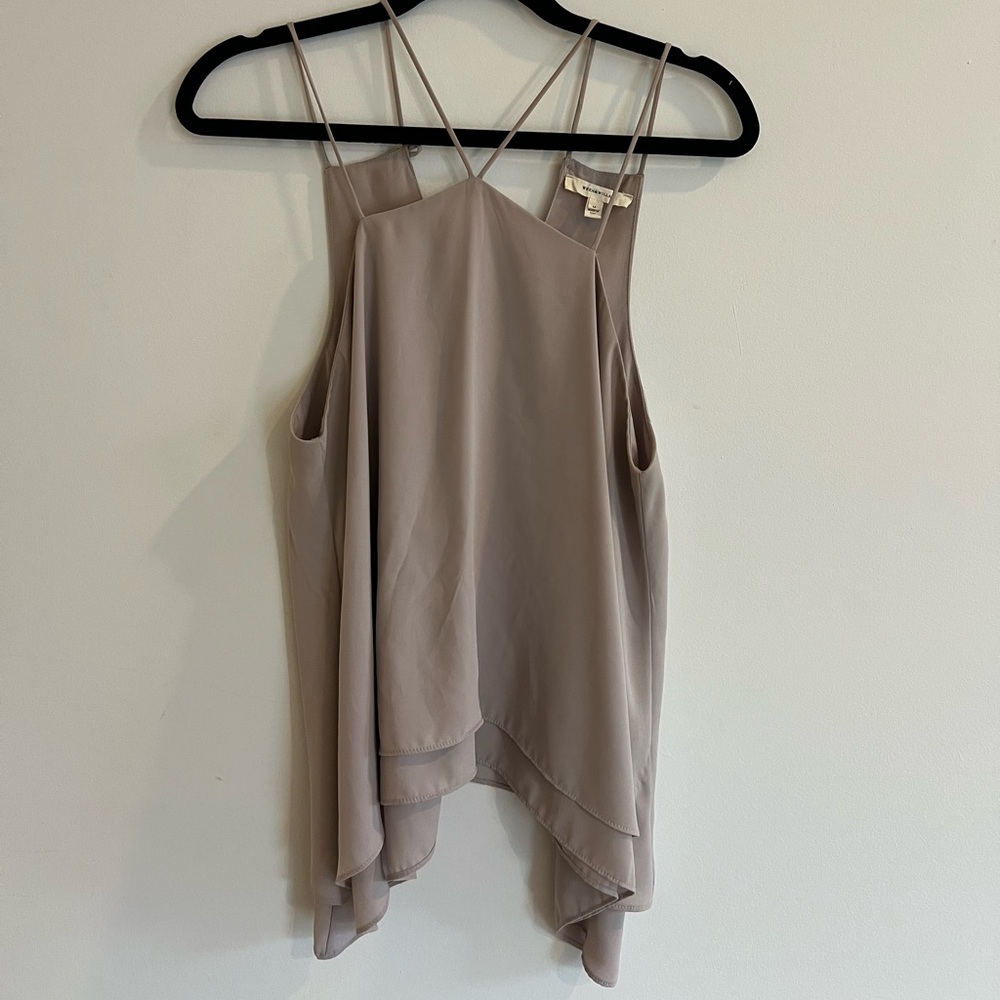 Wren Asymmetrical Brown Sleeveless Camisole